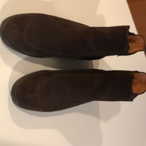Ferragamo brown suede boots